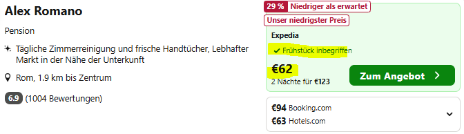 Rom Kombi Angebot