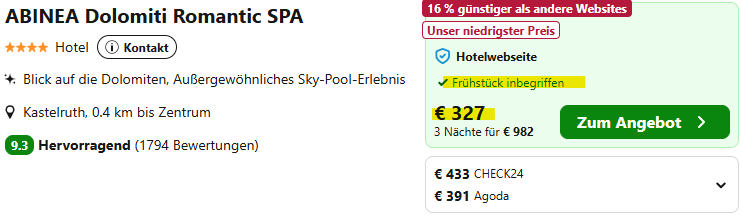 Südtirol Hotel Angebot