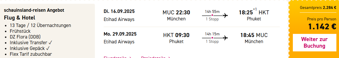 13 Tage Thailand Angebot