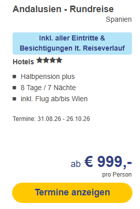 Adalusien Pauschalangebot