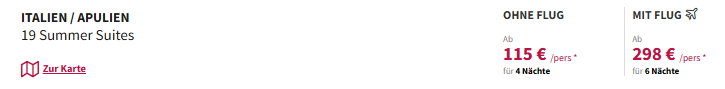 Apulien Pauschalangebot
