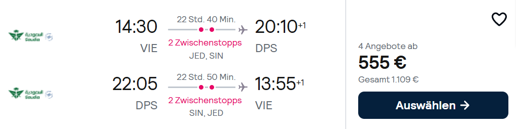 Bali Flug Angebot