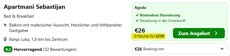 bosnien-herzegowina hotel angebot