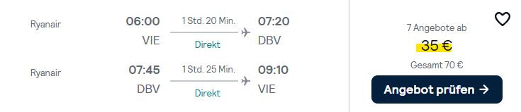 dubrovnik flug angebot
