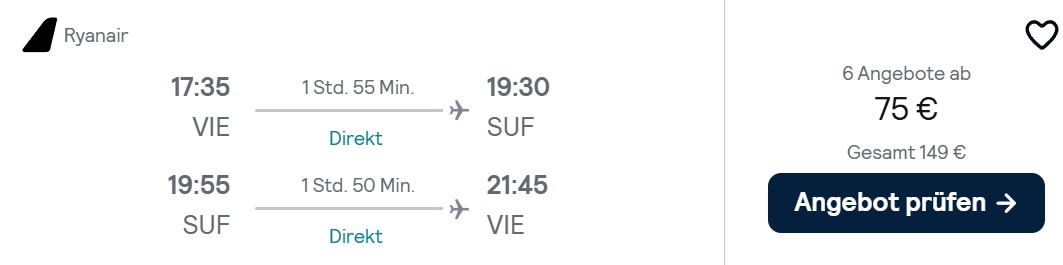 Kalabrien Flug