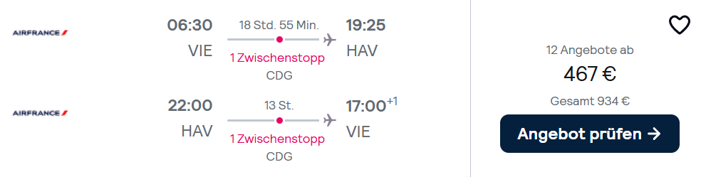 Kuba Flug Angebot