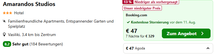 Lefkada Hotel Angebot