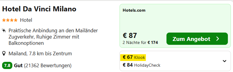 Mailand Hotel Angebot