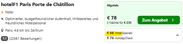 Paris Hotel Angebot