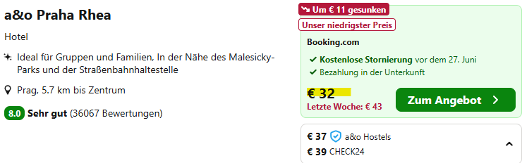 Prag Hotel Angebot