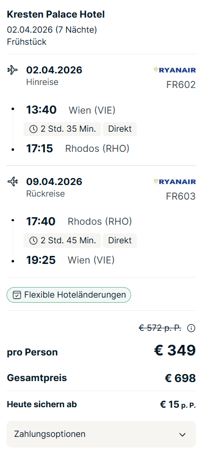 Rhodos Reise Angebot