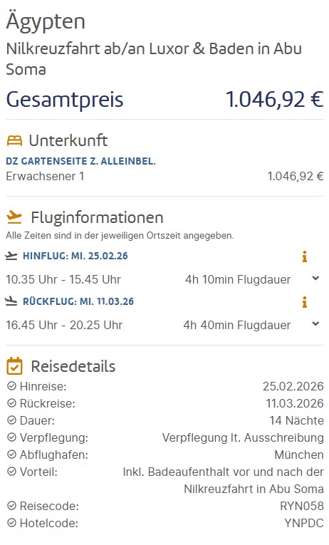 Ägypten Reise Angebot