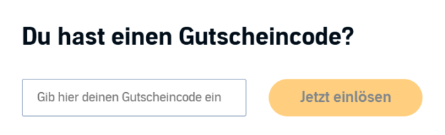 Audible Gutscheinfeld zum Einlösen eines Gutscheincodes