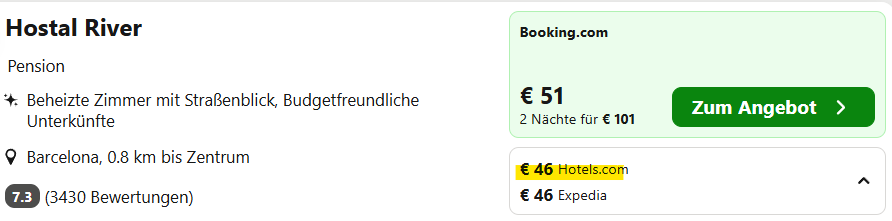 Barcelona Hotel Angebot