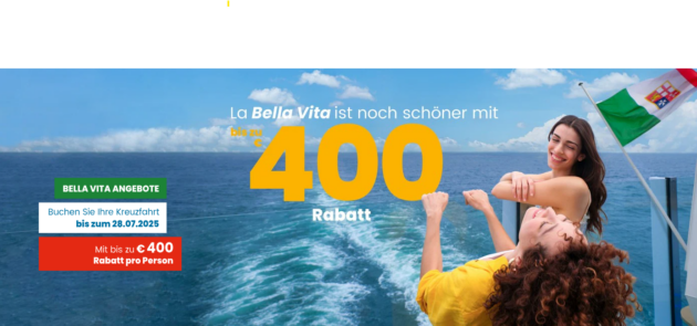 Banner Bella Vita Aktion Costa Kreuzfahrten