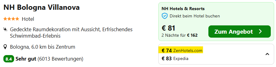 Bologna Hotel Angebot