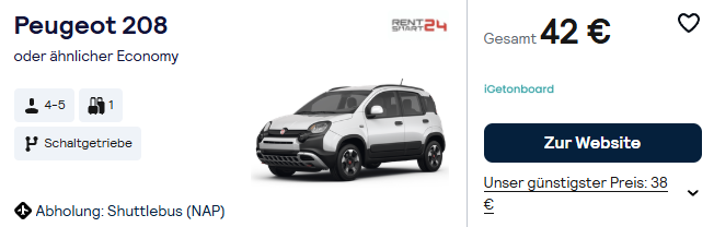 Italien Mietwagen Angebot