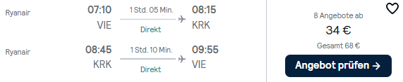 Krakau Flug Schnäppchen