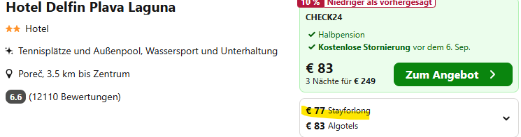 Kroatien Hotel Angebot