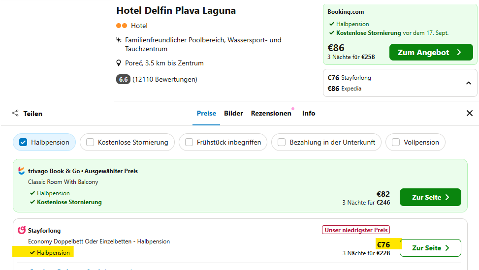 Kroatien Hotel Angebot