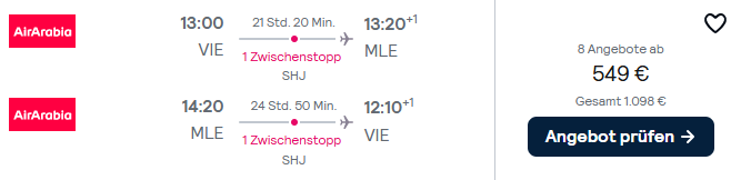 Malediven Flug Angebot