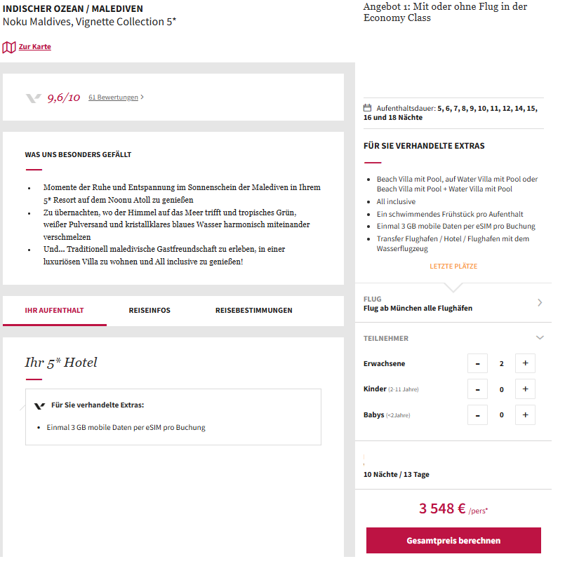 Malediven Angebot