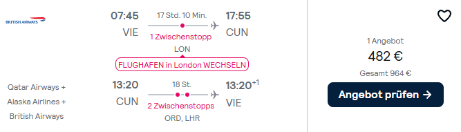 Mexiko Flug Angebot