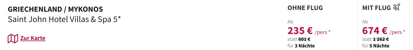 Mykonos Pauschalangebot