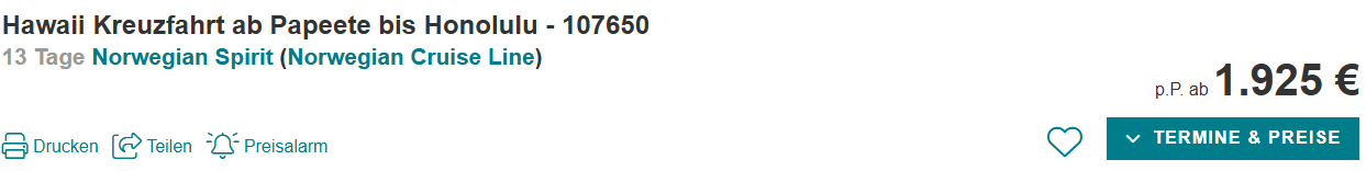 Südsee Kreuzfahrt Angebot