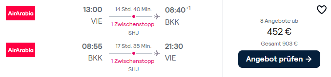Thailand Flug Angebot