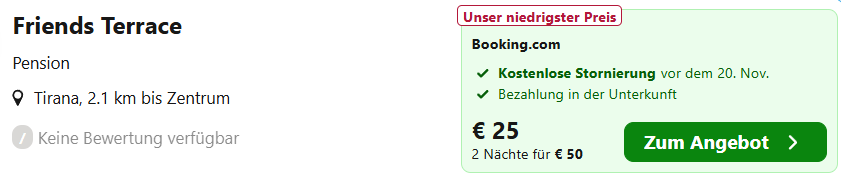 Albanien Hotel Angebot