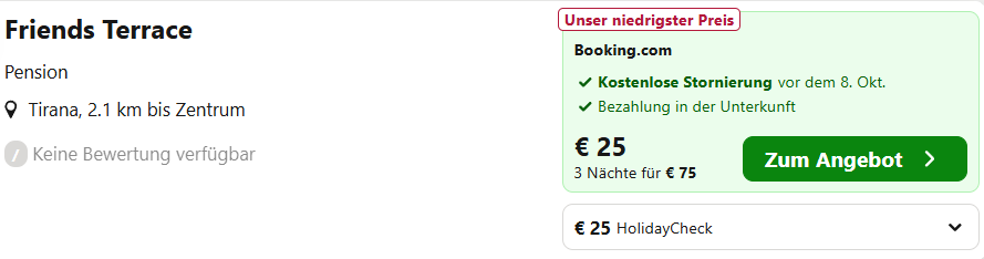 Albanien Hotel Angebot