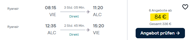 Alicante Flug Angebot