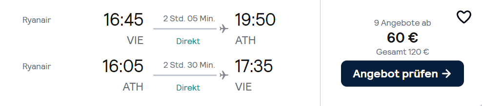 Athen Flug Angebot