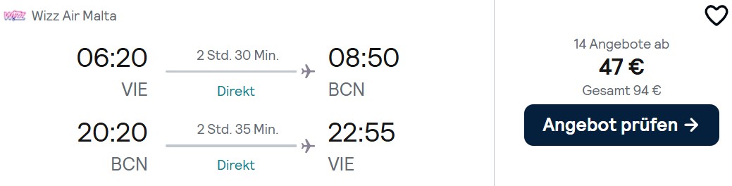 Barcelona Flug kombi