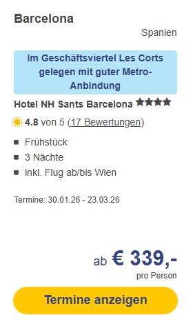 Barcelona Kombi Schnäppchen