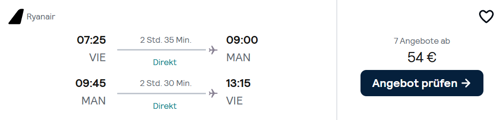 England Flug Angebot