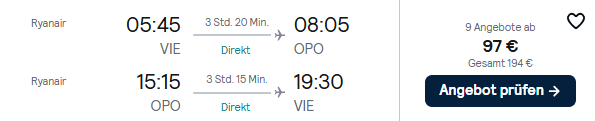 Flug Porto Angebot