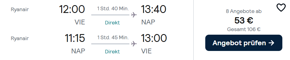 Italien Flug Angebot