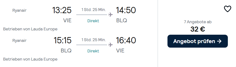 Bologna Flug Angebot