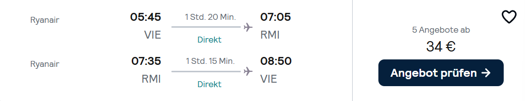 Rimini Flug Angebot