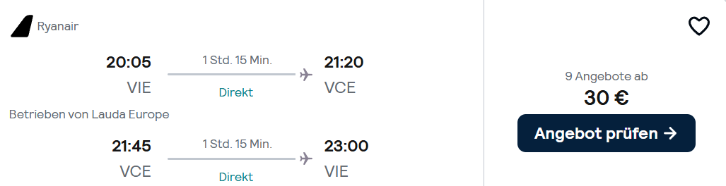 Venedig Flug Angebot
