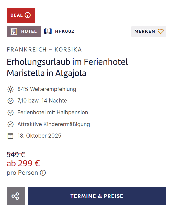 Korsika Hotel Angebot