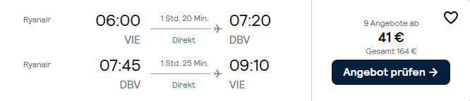 Kroatien Flug Angebot