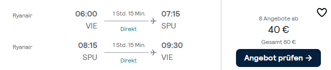 Kroatien Split Flug Angebot