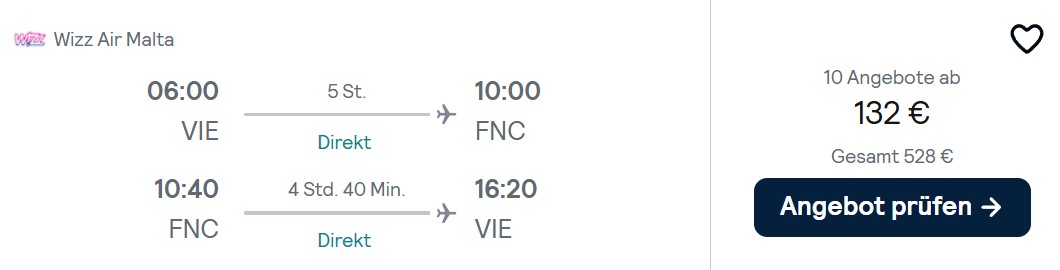 Madeira Flug
