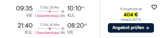 Malaysia Flugangebot