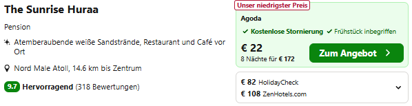 Malediven Hotel Angebot