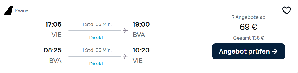 Paris Flug Angebot