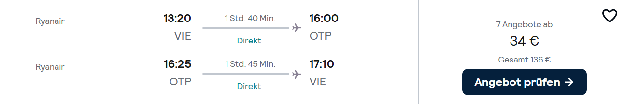 Rumänien Flug Angebot